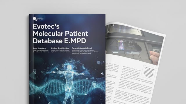 Evotec brochure highlighting the Molecular Patient Database E.MPD for advancing precision medicine with integrated multi-omics data 