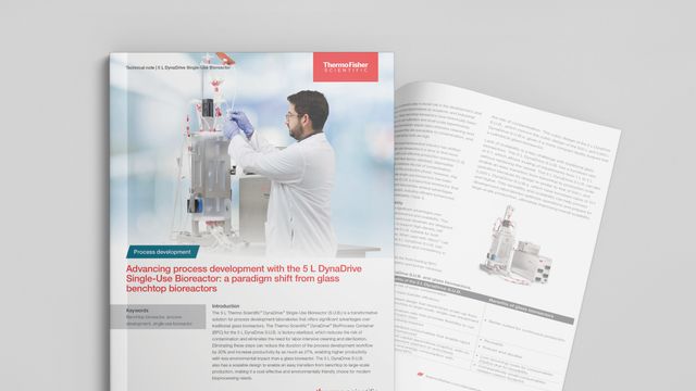 Scientist working with a single-use bioreactor system for advanced process development. 